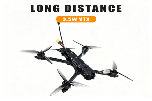 FPV drone kit, black 10-inch quad with night-vision camera and long-range props